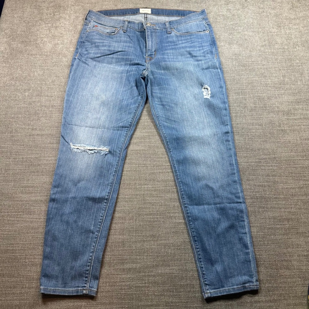 Hudson Skinny Jeans Women 31 Blue‎ Distressed Medium Wash Stretch Denim